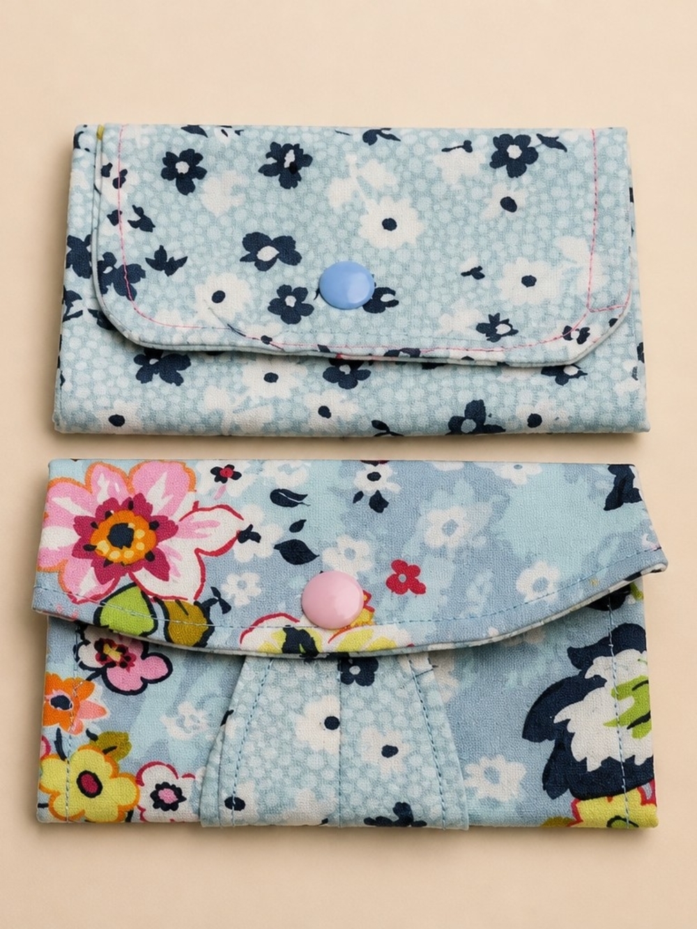 Handmade Floral Quilted Fabric Coin Purse Set Made From Vera Bradley Napkins